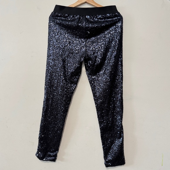 Aerie Navy Blue Sequin Pant Straight Leg Skinny Fashion Statement Legging - Picture 4 of 13